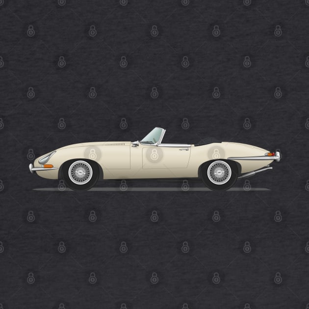 Jaguar E Type Roadster Old English White by SteveHClark